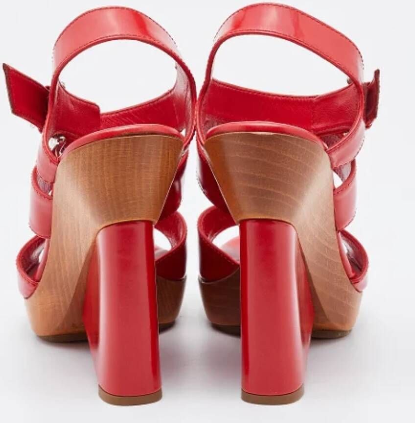 Gianvito Rossi Pre-owned Leather sandals Red Dames