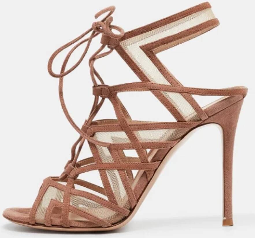 Gianvito Rossi Pre-owned Mesh sandals Brown Dames