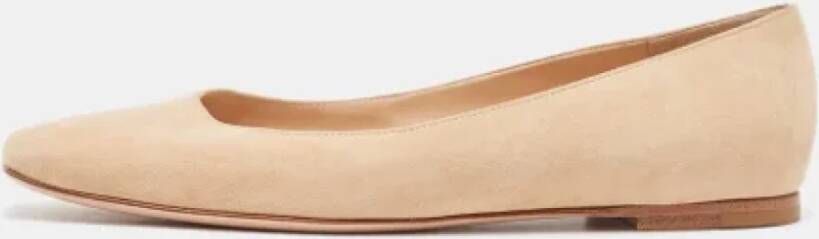 Gianvito Rossi Pre-owned Suede flats Beige Dames