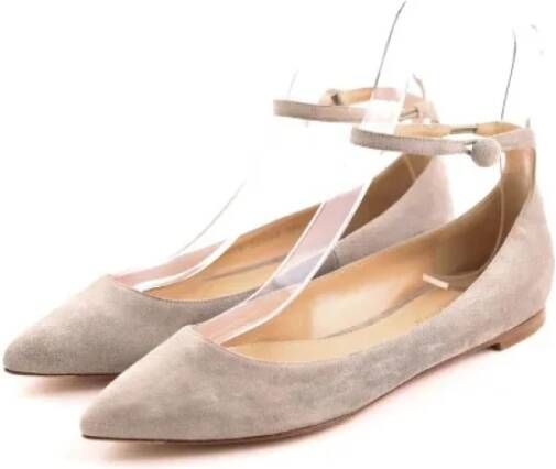 Gianvito Rossi Pre-owned Suede flats Gray Dames