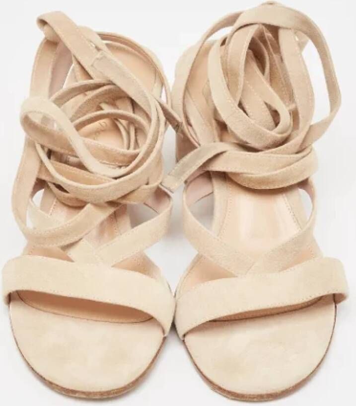 Gianvito Rossi Pre-owned Suede sandals Beige Dames