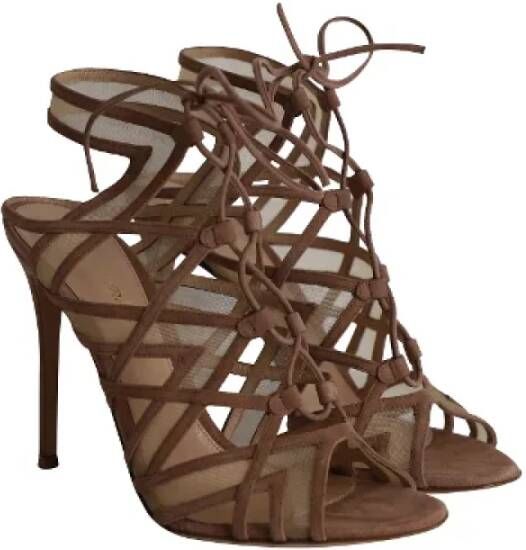 Gianvito Rossi Pre-owned Suede sandals Beige Dames