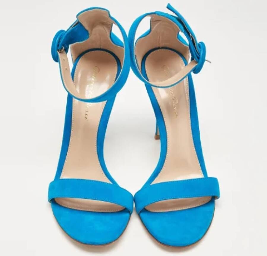 Gianvito Rossi Pre-owned Suede sandals Blue Dames