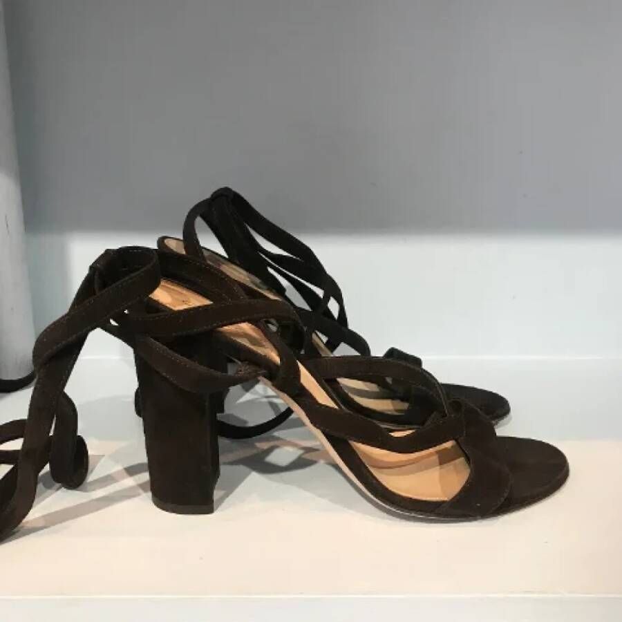 Gianvito Rossi Pre-owned Suede sandals Brown Dames