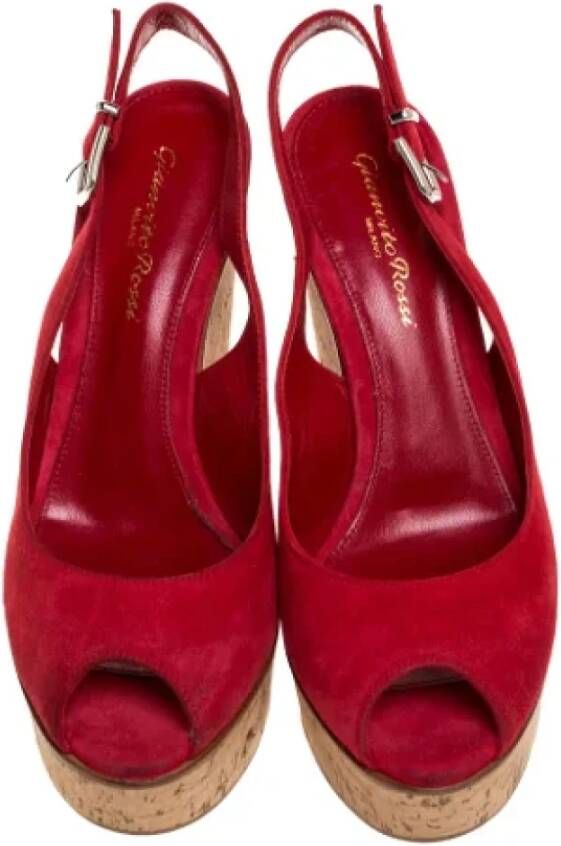 Gianvito Rossi Pre-owned Suede sandals Red Dames