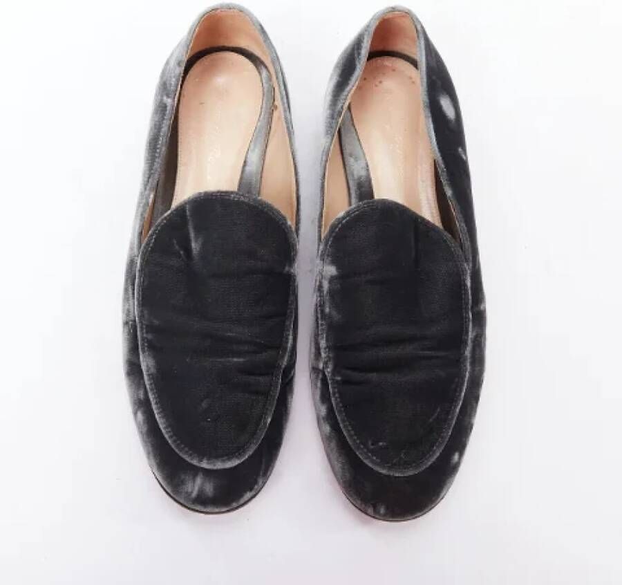 Gianvito Rossi Pre-owned Velvet flats Gray Dames