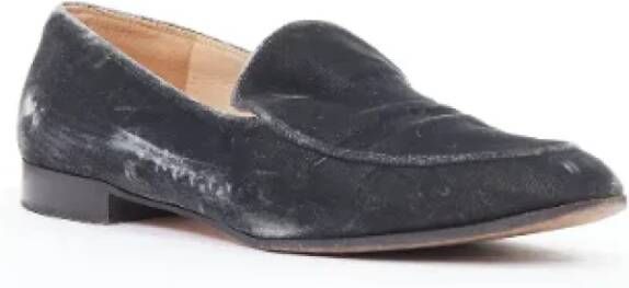 Gianvito Rossi Pre-owned Velvet flats Gray Dames