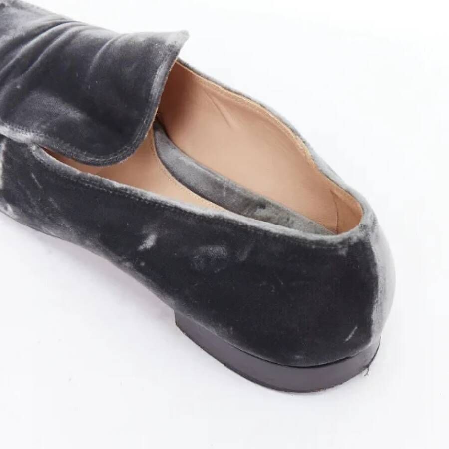 Gianvito Rossi Pre-owned Velvet flats Gray Dames