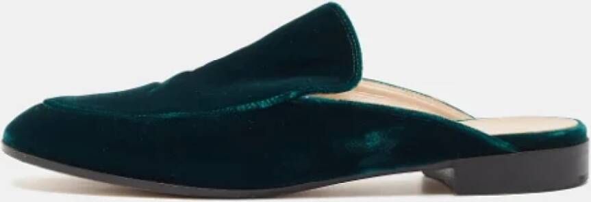 Gianvito Rossi Pre-owned Velvet flats Green Dames