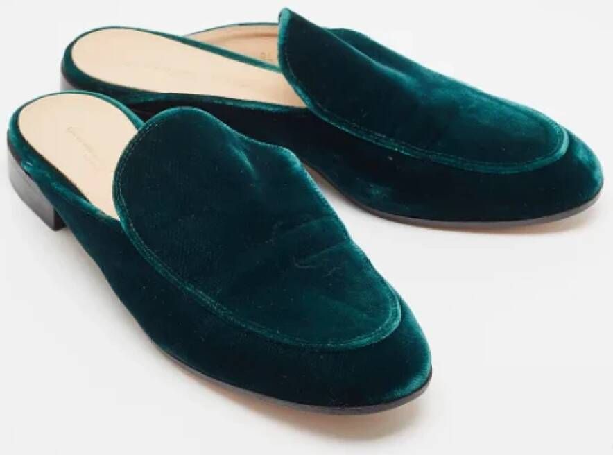 Gianvito Rossi Pre-owned Velvet flats Green Dames