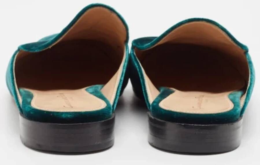 Gianvito Rossi Pre-owned Velvet flats Green Dames