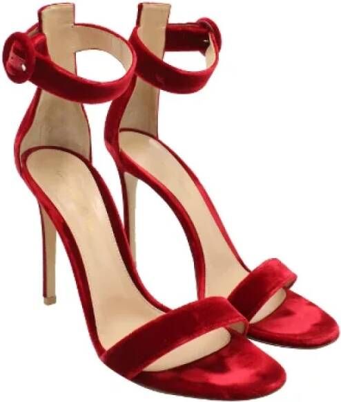 Gianvito Rossi Pre-owned Velvet heels Red Dames