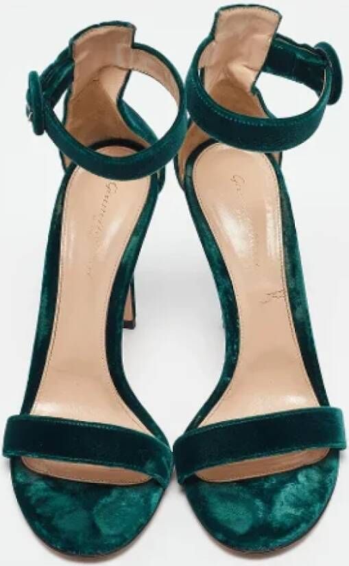 Gianvito Rossi Pre-owned Velvet sandals Green Dames