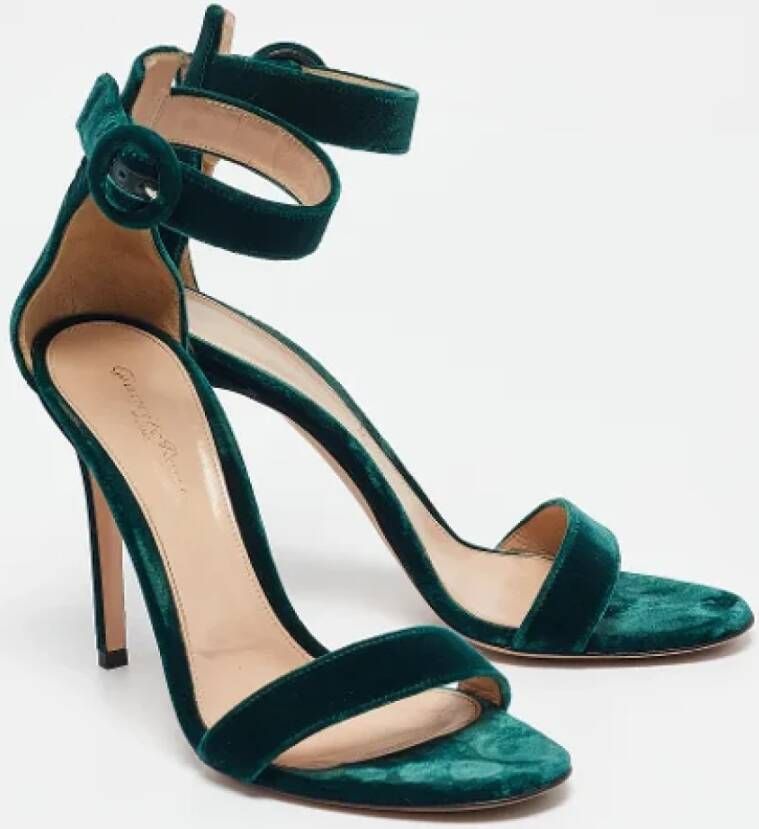 Gianvito Rossi Pre-owned Velvet sandals Green Dames