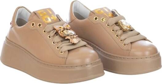 Gio+ Beige Sneakers voor Vrouwen Beige Dames