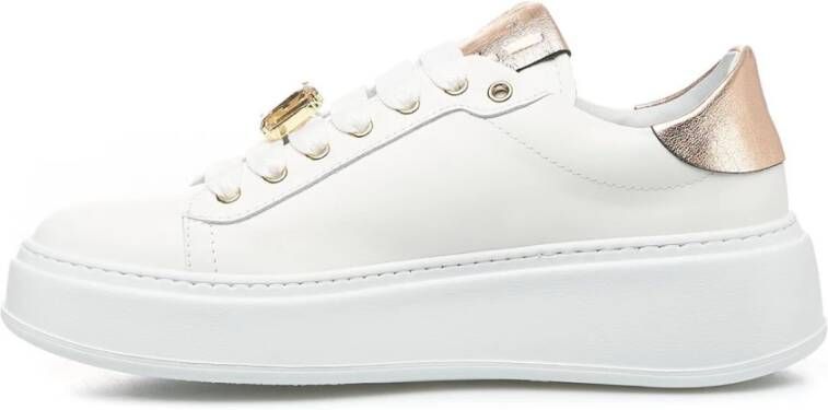 Gio+ Contrasterende Hiel Sneakers White Dames