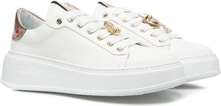 Gio+ Contrasterende Hiel Sneakers White Dames