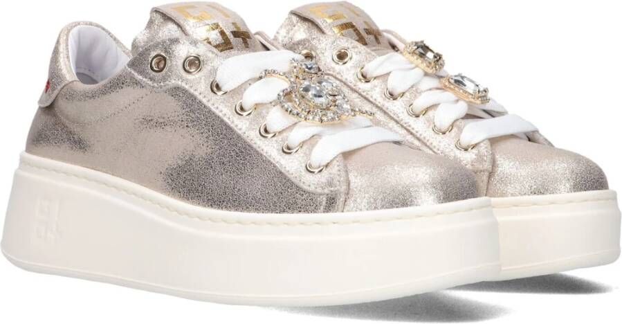 Gio+ Gouden Leren Sneakers Pia Gray Dames