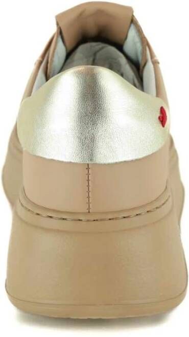 Gio+ Kameel Leren Juweel Sneakers Brown Dames