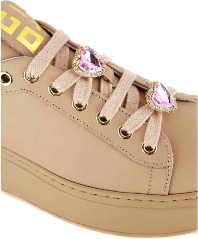 Gio+ Kameel Leren Juweel Sneakers Brown Dames