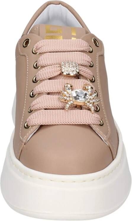 Gio+ Leren damessneakers Beige Dames