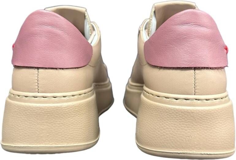 Gio+ Leren Sneakers met Verhoogde Rubberen Zool Pink Dames