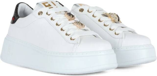 Gio+ Leren Sneakers met Verwijderbaar Detail White Dames