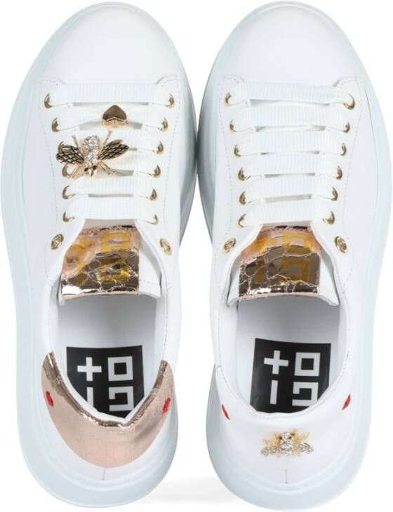 Gio+ Pia164A Leren Sneakers met Strass White Dames