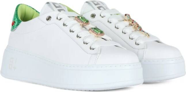 Gio+ Pia180C Geco Leren Sneakers Green Dames