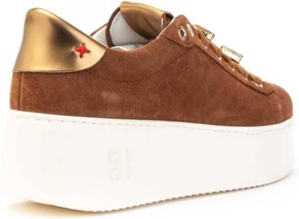 Gio+ Suède sneakers met juweelaccenten Brown Dames