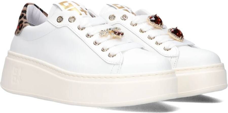 Gio+ Witte Leren Sneakers Pia White Dames