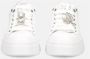 Gio+ Witte sneakers van kalfsleer met zilveren details White Dames - Thumbnail 3