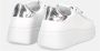 Gio+ Witte sneakers van kalfsleer met zilveren details White Dames - Thumbnail 4