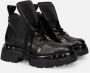 Gio+ Zwarte Veterschoenen met Ster Studs Black Dames - Thumbnail 2