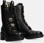 Gio+ Zwarte Veterschoenen met Studs Black Dames - Thumbnail 2