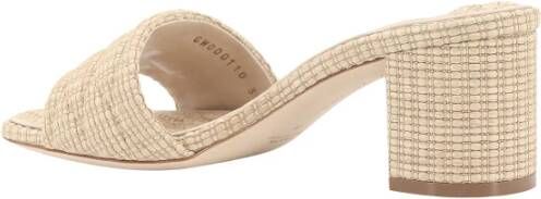 Giorgio Armani Beige Quilted Leather Sandals Ss24 Beige Dames