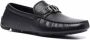 Giorgio Armani Elegante Zwarte Leren Loafers Black Heren - Thumbnail 2