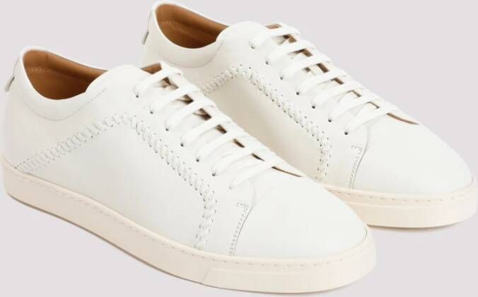 Giorgio Armani Luxe Lamsskin Sneakers White Heren