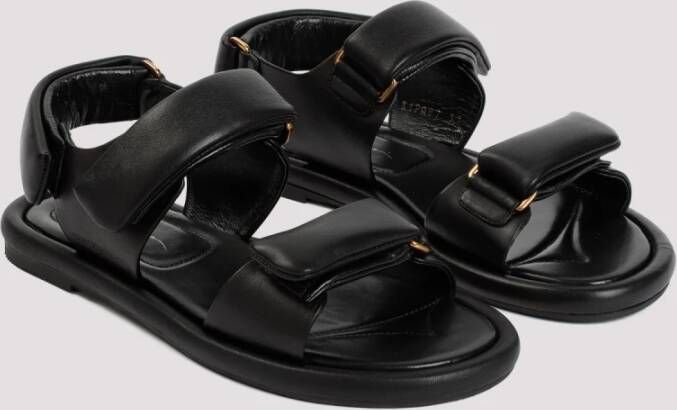 Giorgio Armani Lamsleren Sandalen Black Dames