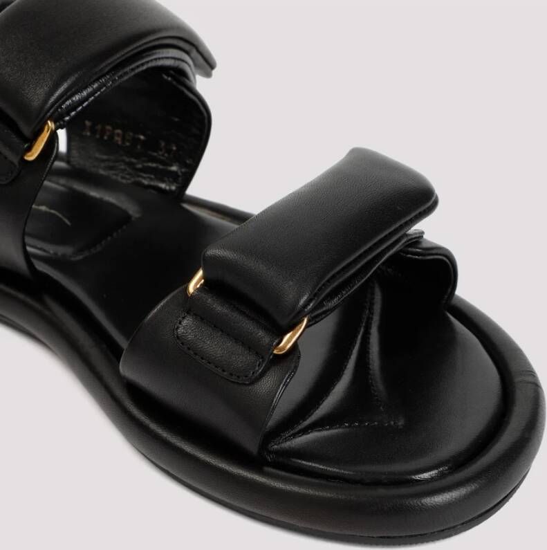 Giorgio Armani Lamsleren Sandalen Black Dames