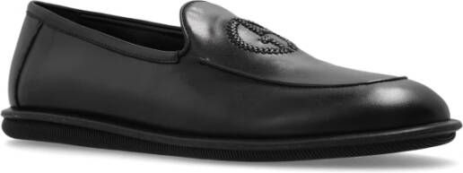 Giorgio Armani Leren loafers Black Heren