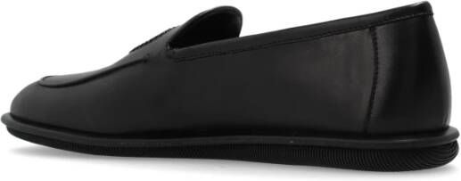 Giorgio Armani Leren loafers Black Heren