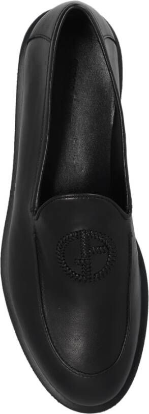 Giorgio Armani Leren loafers Black Heren