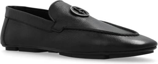 Giorgio Armani Leren Loafers Black Heren