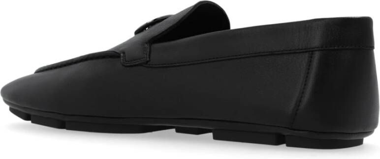 Giorgio Armani Leren Loafers Black Heren