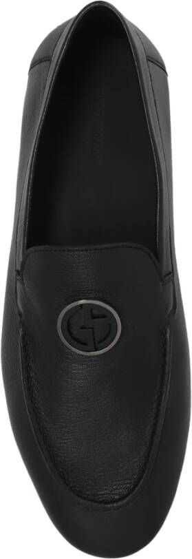 Giorgio Armani Leren Loafers Black Heren