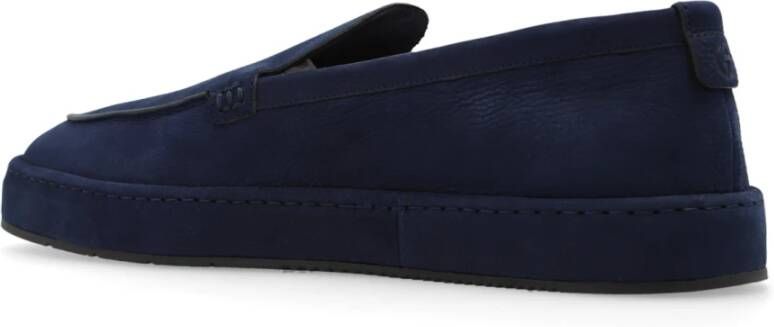 Giorgio Armani Leren loafers Blue Heren