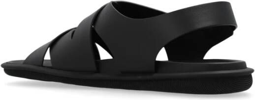 Giorgio Armani Leren sandalen Black Heren