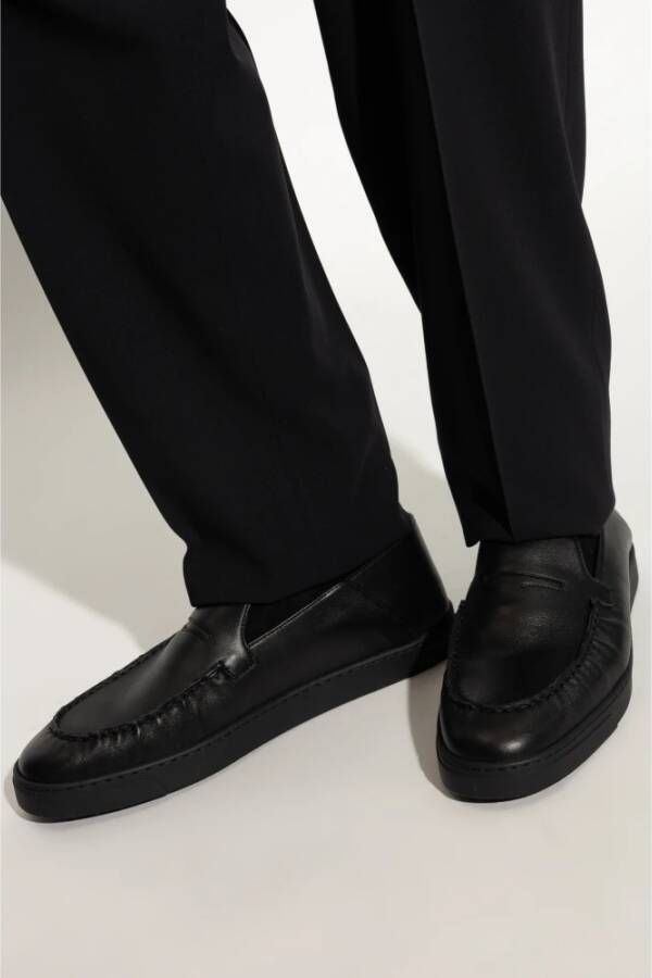 Giorgio Armani Leren schoenen Black Heren