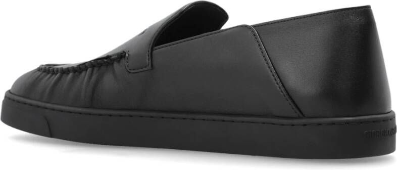 Giorgio Armani Leren schoenen Black Heren